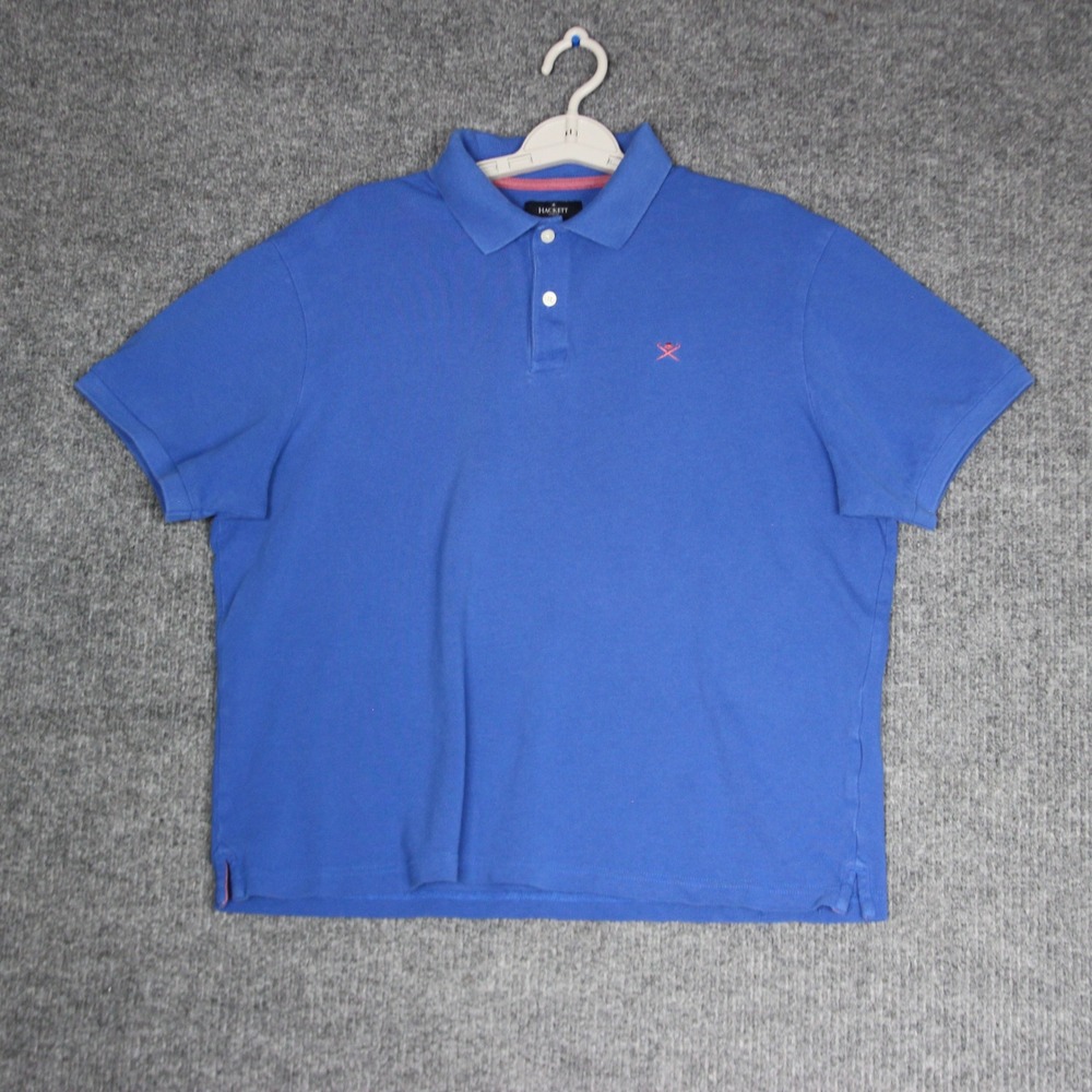 Hackett London Slim Fit Polo Shirt Womens Extra Large XLarge Blue‎ Casual